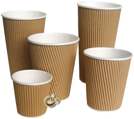 Kraft Ripple Coffee Cups & Lids